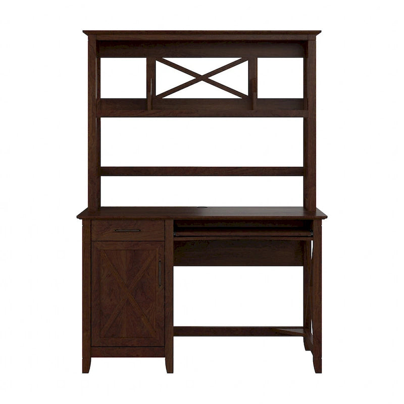 Key West 48W Small Computer Desk with Hutch by