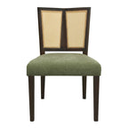 - Oliver Mid-Century Rattan Back Upholstered Dining Chair Set of 2