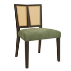 - Oliver Mid-Century Rattan Back Upholstered Dining Chair Set of 2