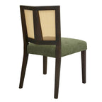 - Oliver Mid-Century Rattan Back Upholstered Dining Chair Set of 2