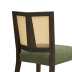 - Oliver Mid-Century Rattan Back Upholstered Dining Chair Set of 2