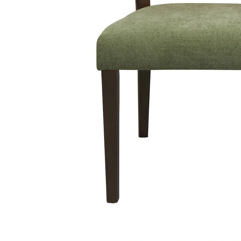 - Oliver Mid-Century Rattan Back Upholstered Dining Chair Set of 2