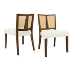 - Oliver Mid-Century Rattan Back Upholstered Dining Chair Set of 2