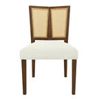 - Oliver Mid-Century Rattan Back Upholstered Dining Chair Set of 2