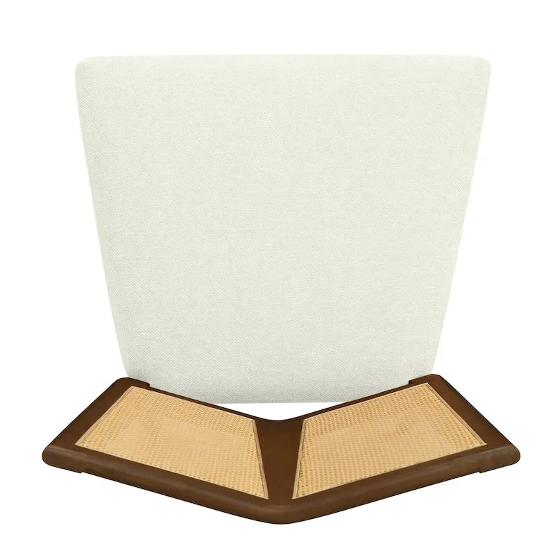 - Oliver Mid-Century Rattan Back Upholstered Dining Chair Set of 2