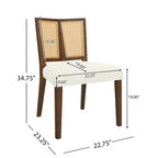 - Oliver Mid-Century Rattan Back Upholstered Dining Chair Set of 2