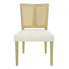 - Oliver Mid-Century Rattan Back Upholstered Dining Chair Set of 2