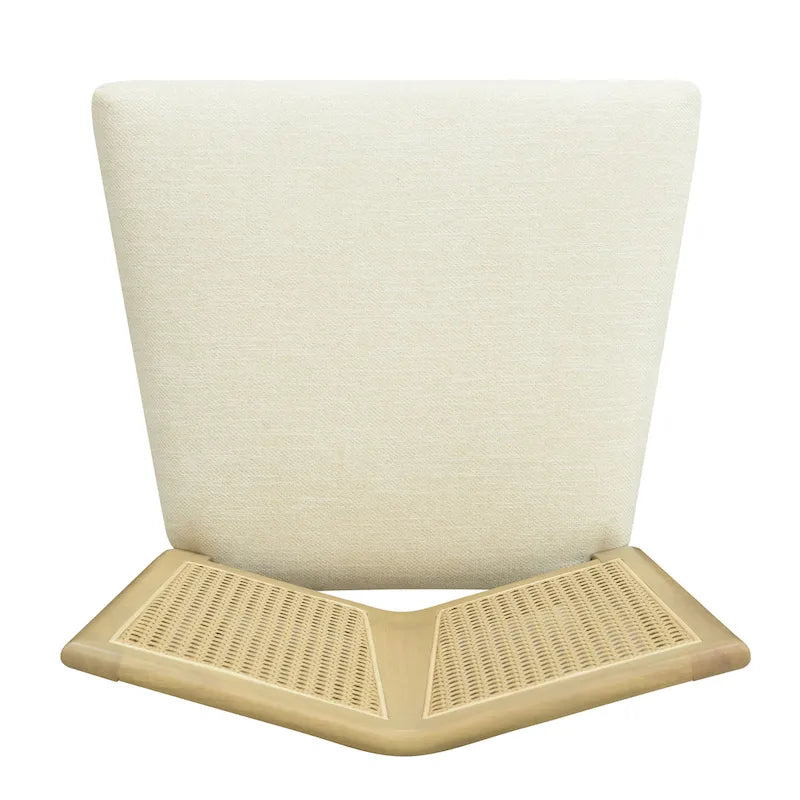 - Oliver Mid-Century Rattan Back Upholstered Dining Chair Set of 2