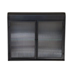 2-Door Wall-Mounted Metal Storage Cabinet with Tempered Glass Doors & Shelves for Bathroom, Kitchen, Living Room & Office
