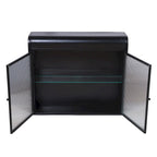 2-Door Wall-Mounted Metal Storage Cabinet with Tempered Glass Doors & Shelves for Bathroom, Kitchen, Living Room & Office