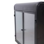 2-Door Wall-Mounted Metal Storage Cabinet with Tempered Glass Doors & Shelves for Bathroom, Kitchen, Living Room & Office