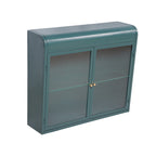 2-Door Wall-Mounted Metal Storage Cabinet with Tempered Glass Doors & Shelves for Bathroom, Kitchen, Living Room & Office
