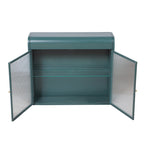 2-Door Wall-Mounted Metal Storage Cabinet with Tempered Glass Doors & Shelves for Bathroom, Kitchen, Living Room & Office