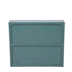 2-Door Wall-Mounted Metal Storage Cabinet with Tempered Glass Doors & Shelves for Bathroom, Kitchen, Living Room & Office