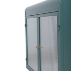 2-Door Wall-Mounted Metal Storage Cabinet with Tempered Glass Doors & Shelves for Bathroom, Kitchen, Living Room & Office