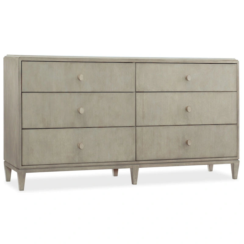  Elixir 70 Wide Rubberwood and Walnut Dresser with 6