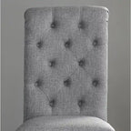Modern Style 5-Piece Dining Set with Cross Base Round Table and 4 Button Tufted Linen Upholstered Chairs