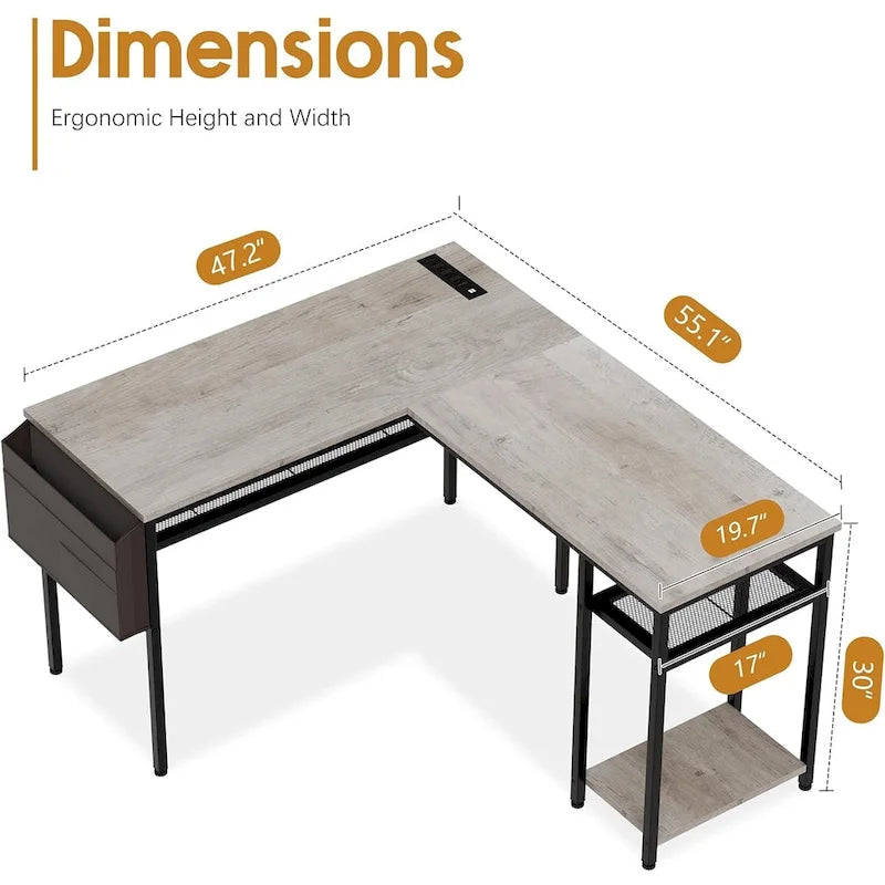 Futzca L Shaped Home Office Desk