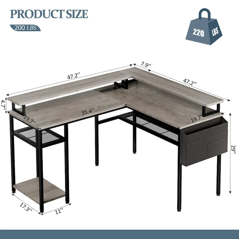 Futzca L Shaped Home Office Desk