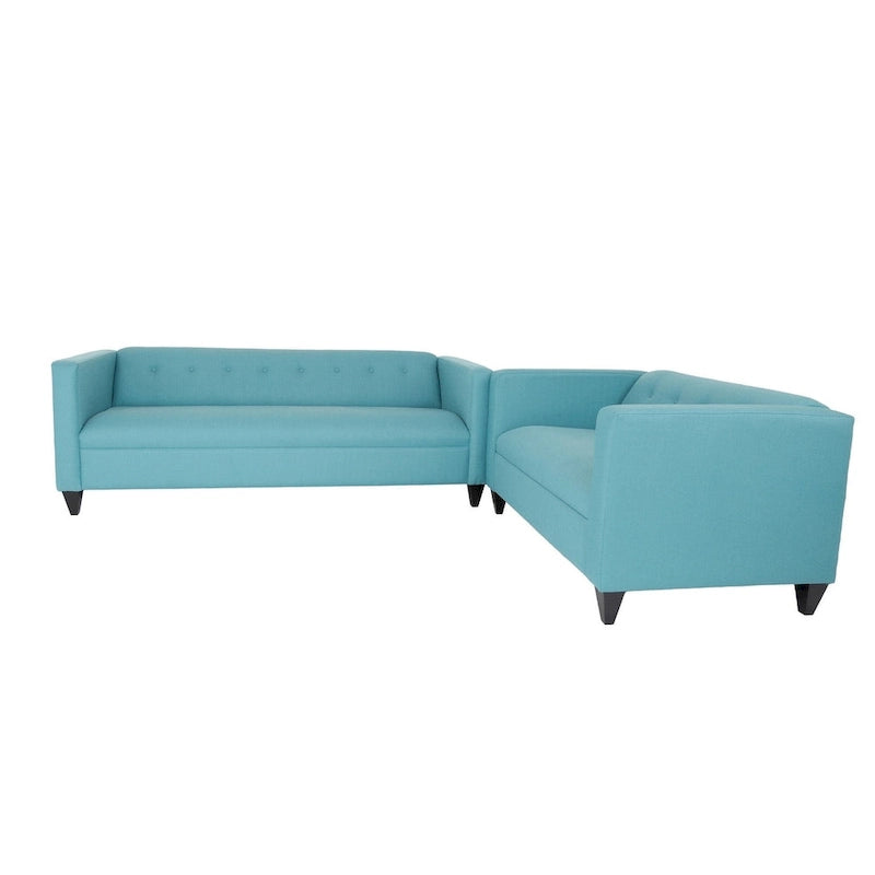 Contemporary Loveseat and Sofa Set Polyester Nylon Solid Wood Frame Upholstered