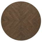 Dual-tone Solid Rubberwood Round Dining Table Set by