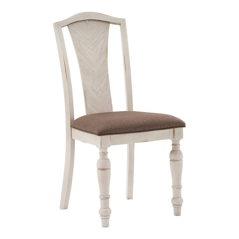 Dual-tone Solid Rubberwood Round Dining Table Set by