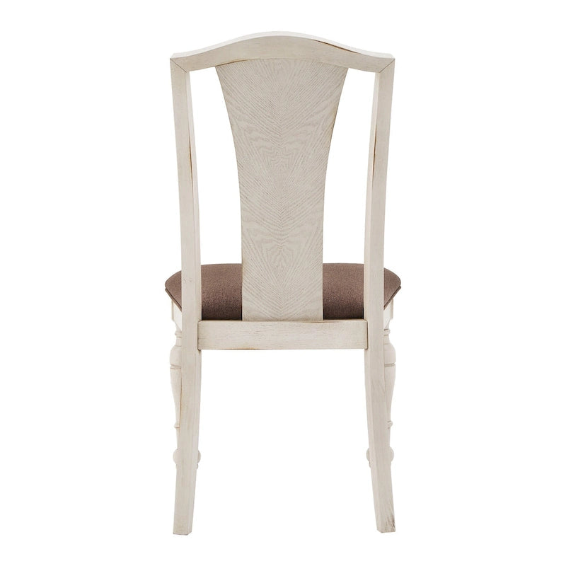 Dual-tone Solid Rubberwood Round Dining Table Set by