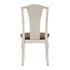Dual-tone Solid Rubberwood Round Dining Table Set by