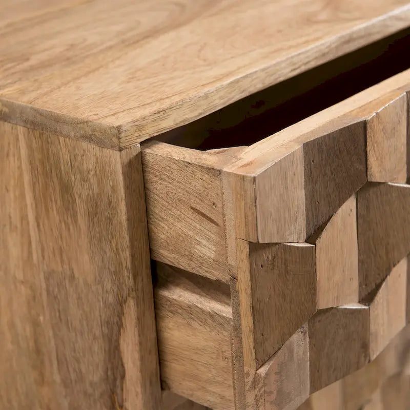 Mid-Century Modern Handcrafted Mango Wood 3 Drawer Chest by