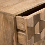 Mid-Century Modern Handcrafted Mango Wood 3 Drawer Chest by