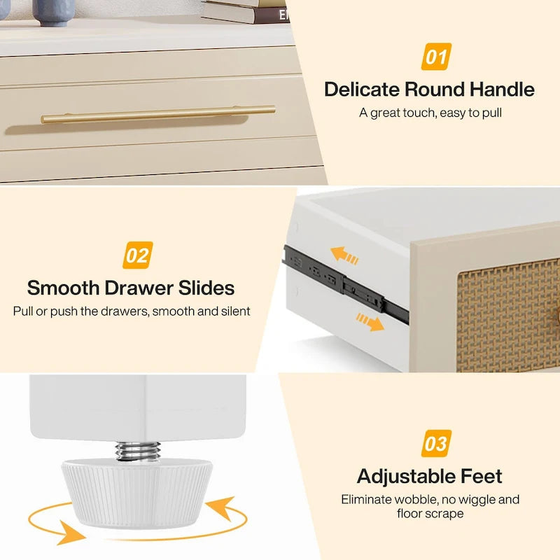 Modern Dresser 6 Drawer Dressers Chests of Drawers for Bedroom