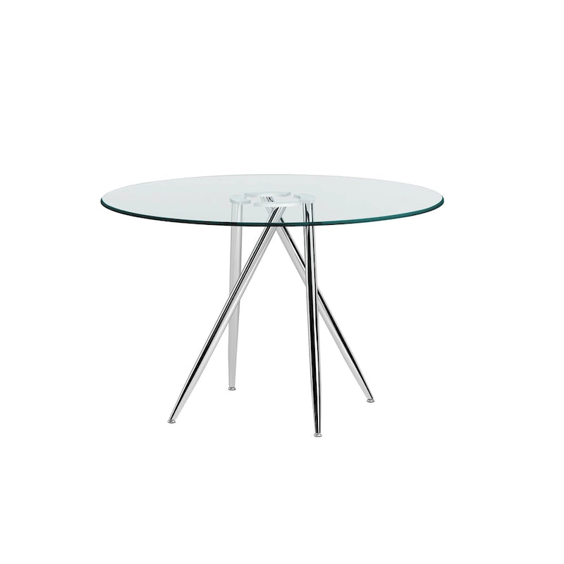 47 Round Glass Table with Tapered Art Deco Base