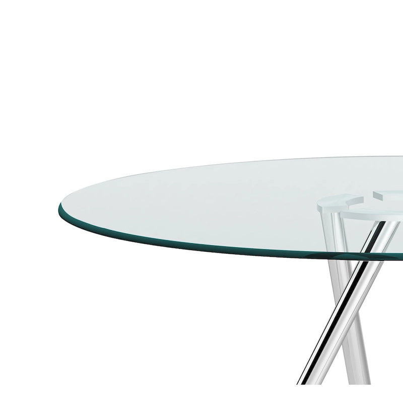 47 Round Glass Table with Tapered Art Deco Base