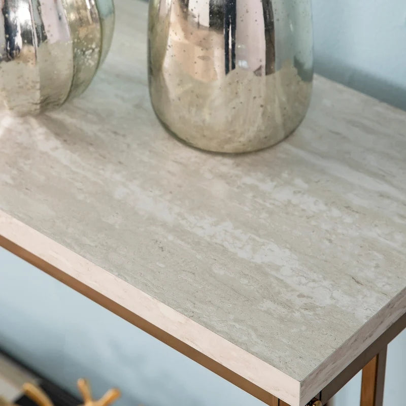 Ham Faux Stone Console Table