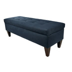 10 Button Tufted Long Storage Bench Ottoman