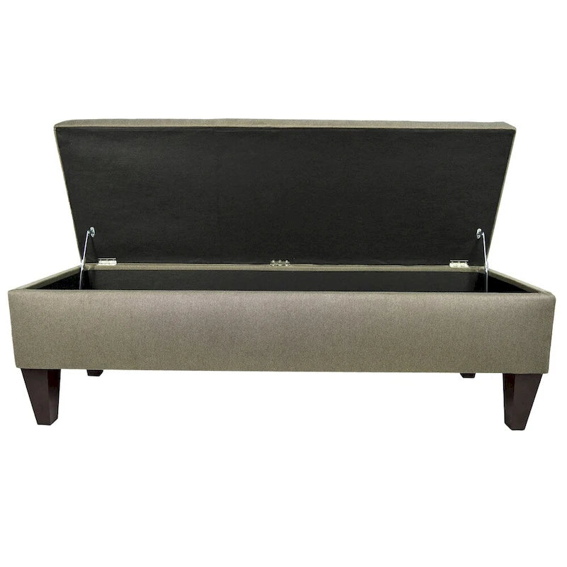 10 Button Tufted Long Storage Bench Ottoman