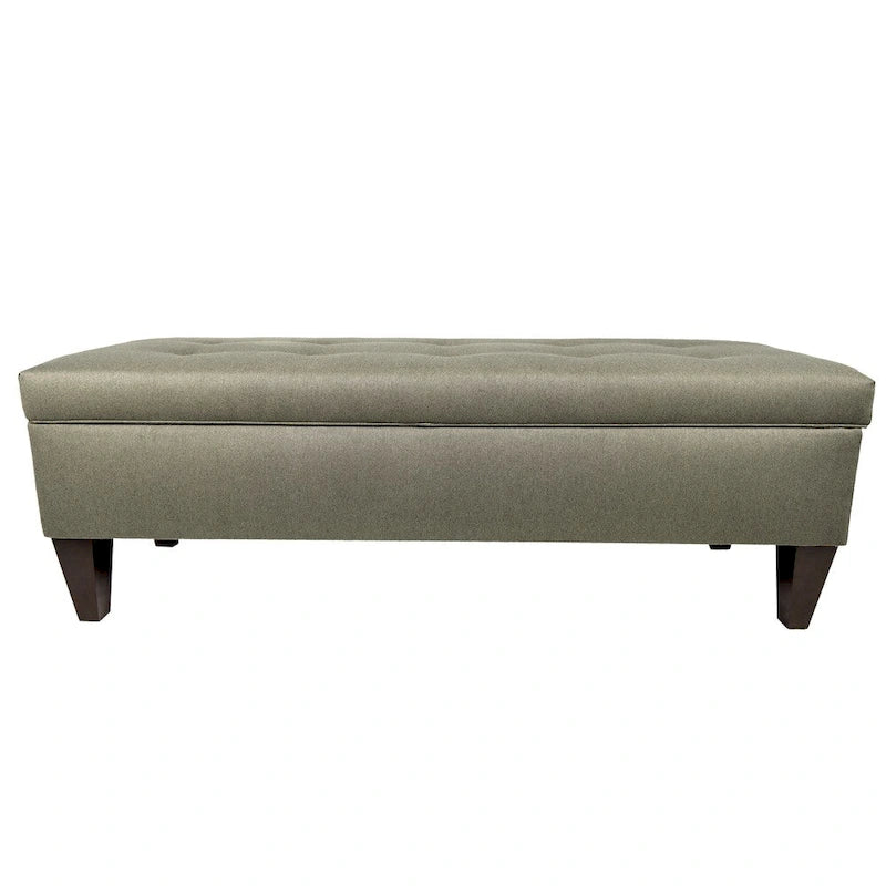 10 Button Tufted Long Storage Bench Ottoman