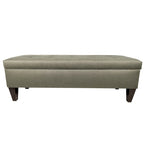 10 Button Tufted Long Storage Bench Ottoman