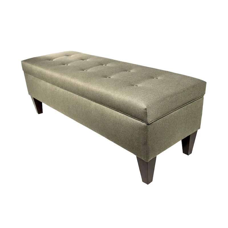 10 Button Tufted Long Storage Bench Ottoman