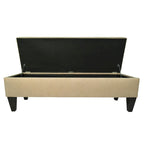 10 Button Tufted Long Storage Bench Ottoman