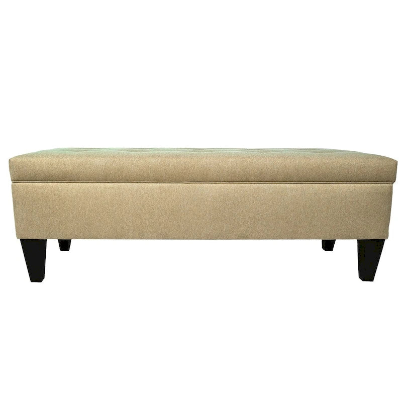 10 Button Tufted Long Storage Bench Ottoman
