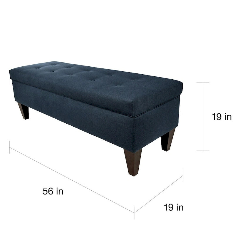 10 Button Tufted Long Storage Bench Ottoman