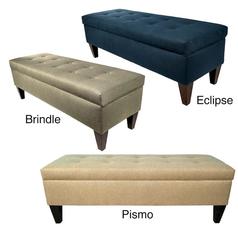 10 Button Tufted Long Storage Bench Ottoman
