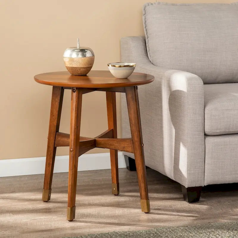 Morgenstern Round Midcentury Modern Wood Side Table