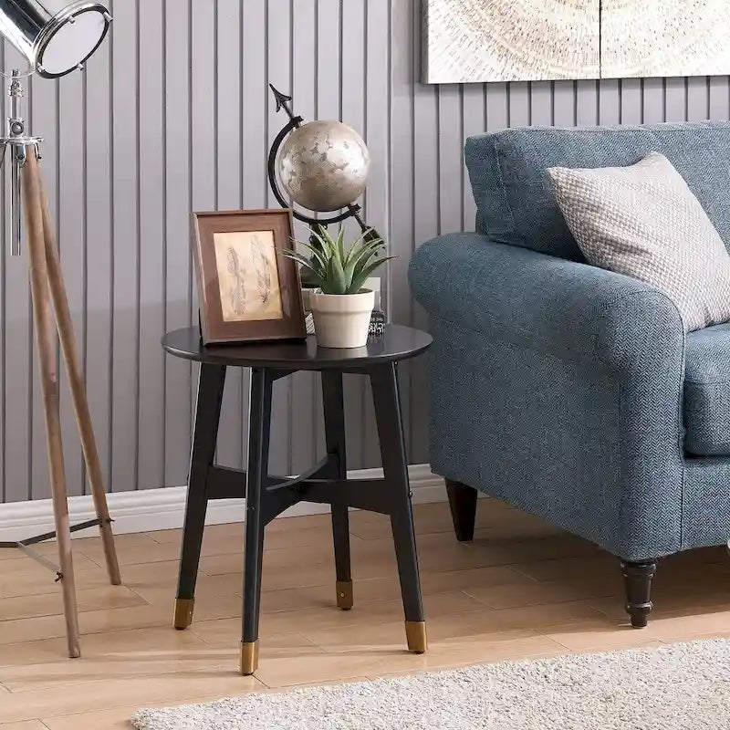 Morgenstern Round Midcentury Modern Wood Side Table