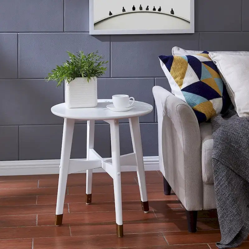 Morgenstern Round Midcentury Modern Wood Side Table