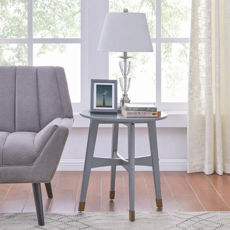 Morgenstern Round Midcentury Modern Wood Side Table