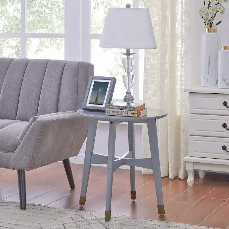 Morgenstern Round Midcentury Modern Wood Side Table