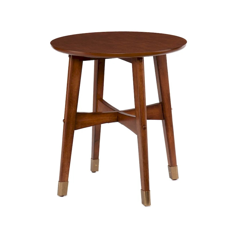 Morgenstern Round Midcentury Modern Wood Side Table