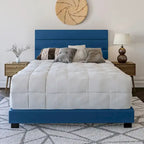  Napoli Upholstered Faux Leather Bed Frame with Headboard
